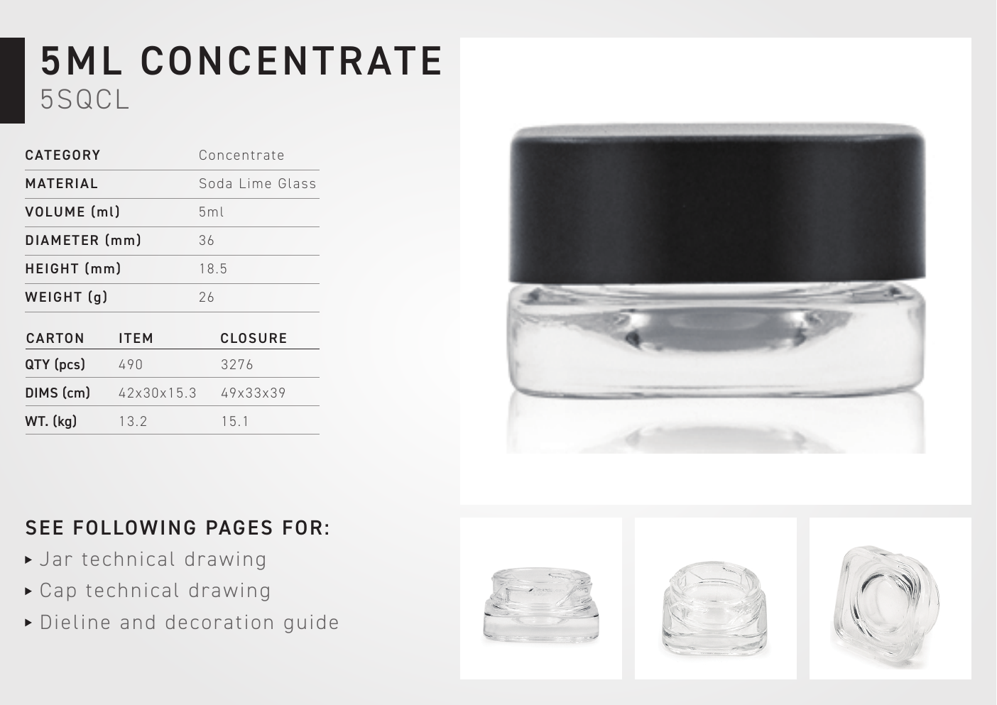 5ml Square Concentrate Jar